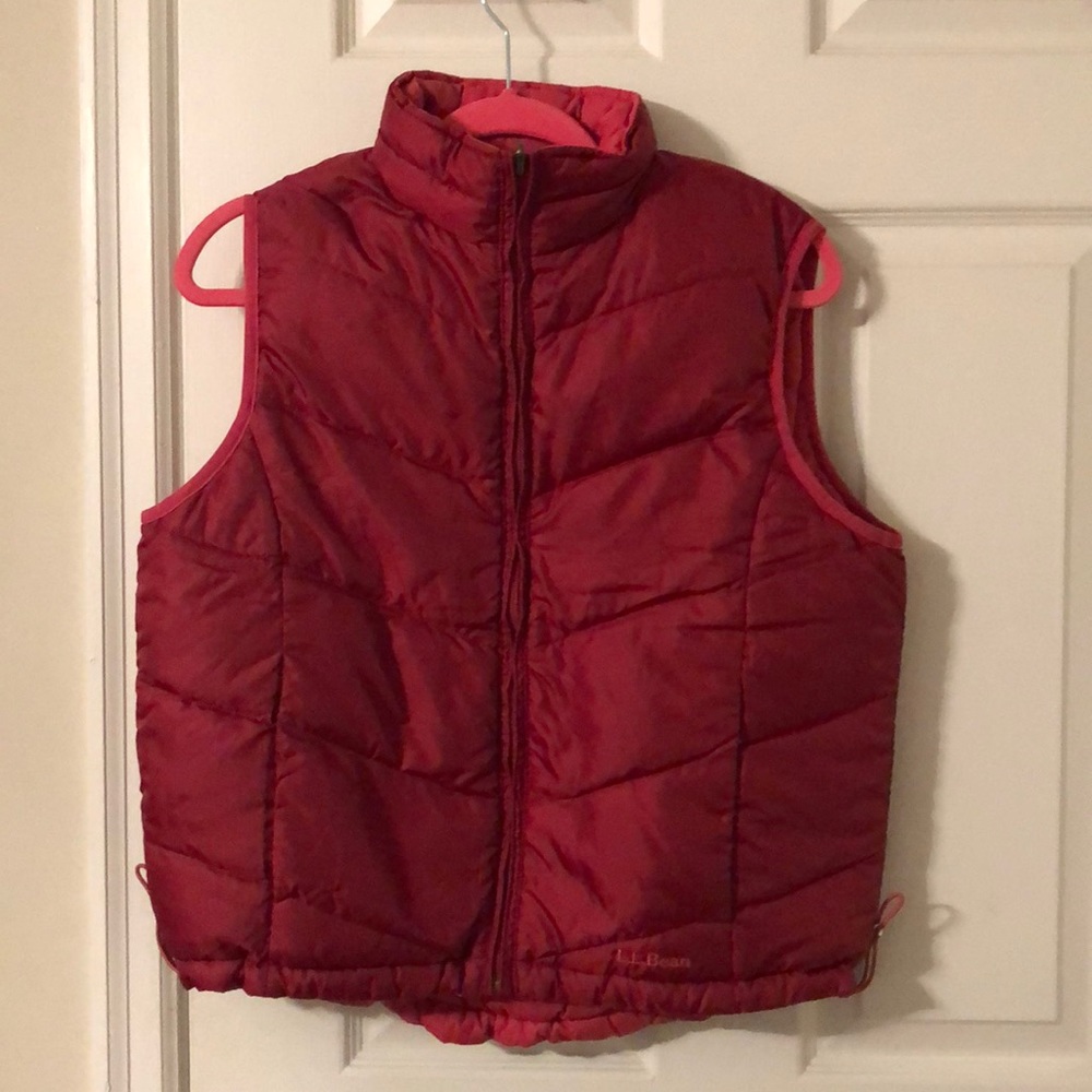 L.L Bean Red/Pink Reversible Women’s Winter Vest